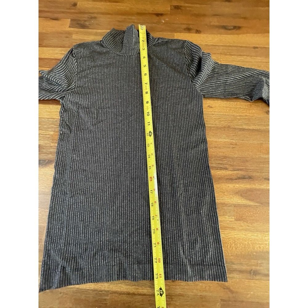 EMILIO CAVALLINI Top Medium Stretch Knit Mock Neck Body-con Gray Beige Italy - Picture 10 of 16